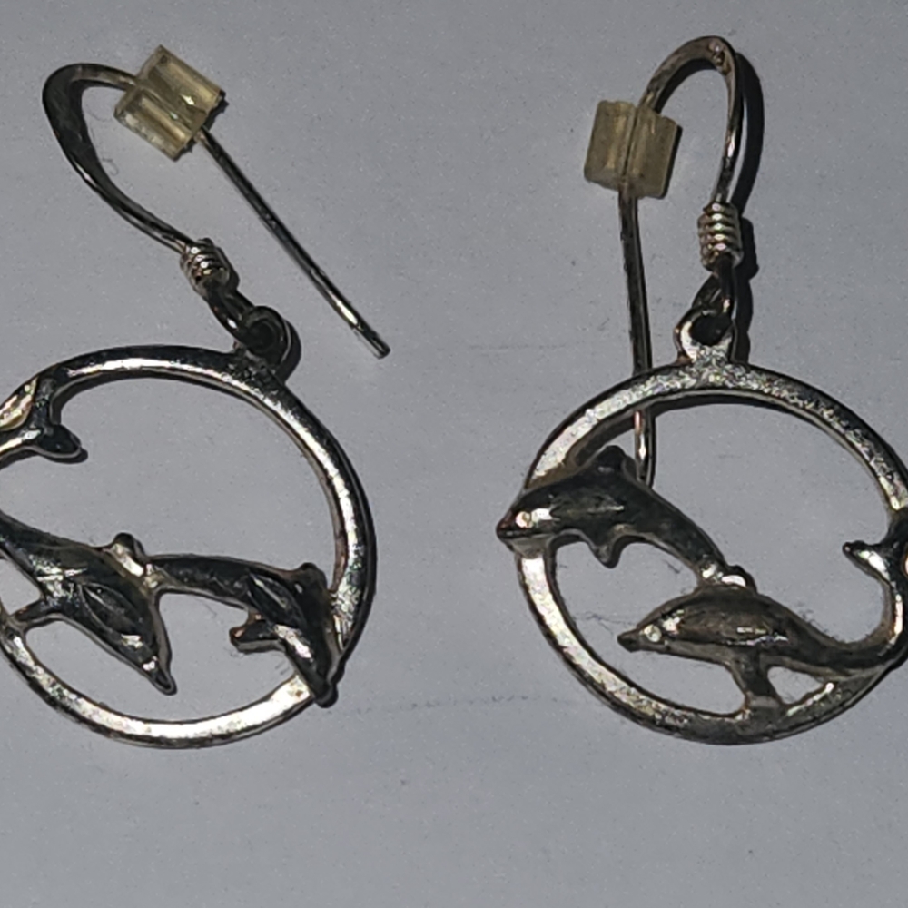Silver Dolphin Earrings